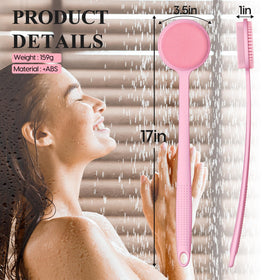 vwmyq back scrubber 17-inch handle extends reach for hard-to-reach areas.