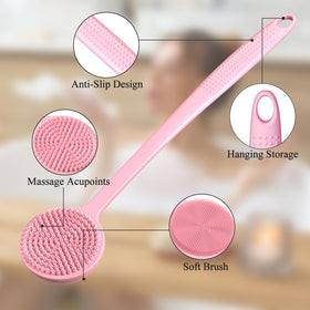 vwmyq back scrubber exfoliation side removes dirt while massaging.