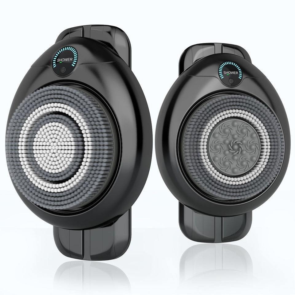 VWMYQ Electric Back Scrubber wall-mounted front view enables hands-free back cleaning