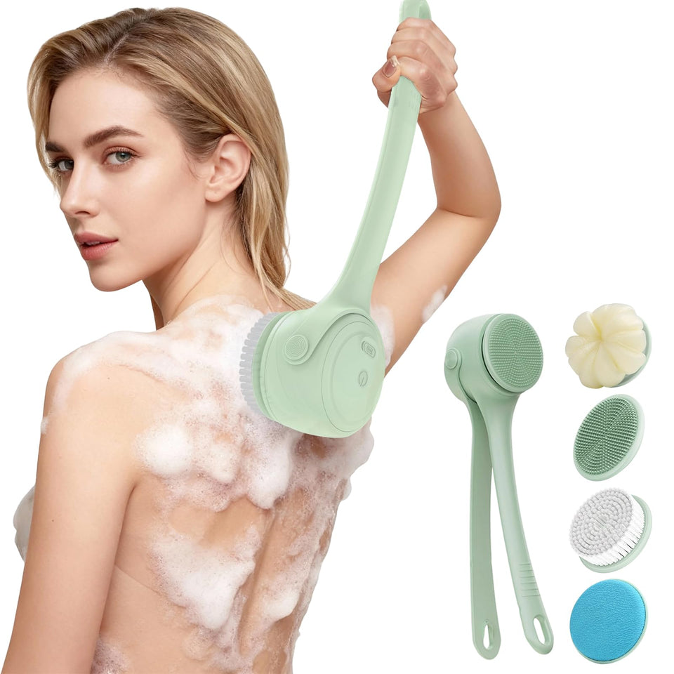 VWMYQ electric back scrubber in waterproof design for deep cleansing.