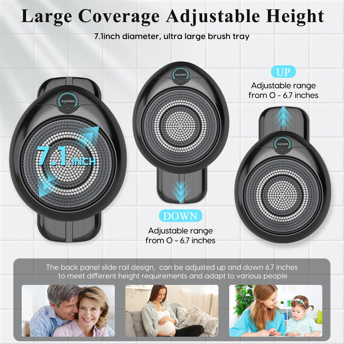 VWMYQ large 7-inch rotating head covers wide areas quickly