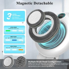 VWMYQ IPX7 waterproof shower brush for safe use in wet bathrooms.