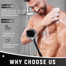 VWMYQ double-sided silicone brush for rich lather and gentle cleansing
