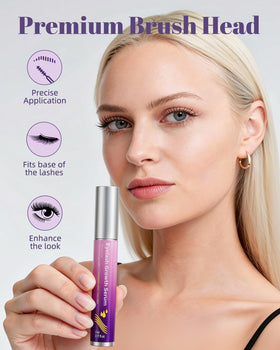 Vxzit eyelash serum applicator brush close-up for precise nightly application.