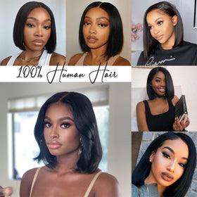 VYCRAVE natural black color wig suits daily wear and events.