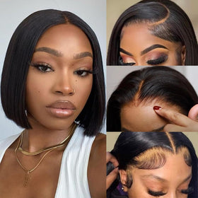 VYCRAVE short bob wig with 13x4 HD lace front for natural hairline.