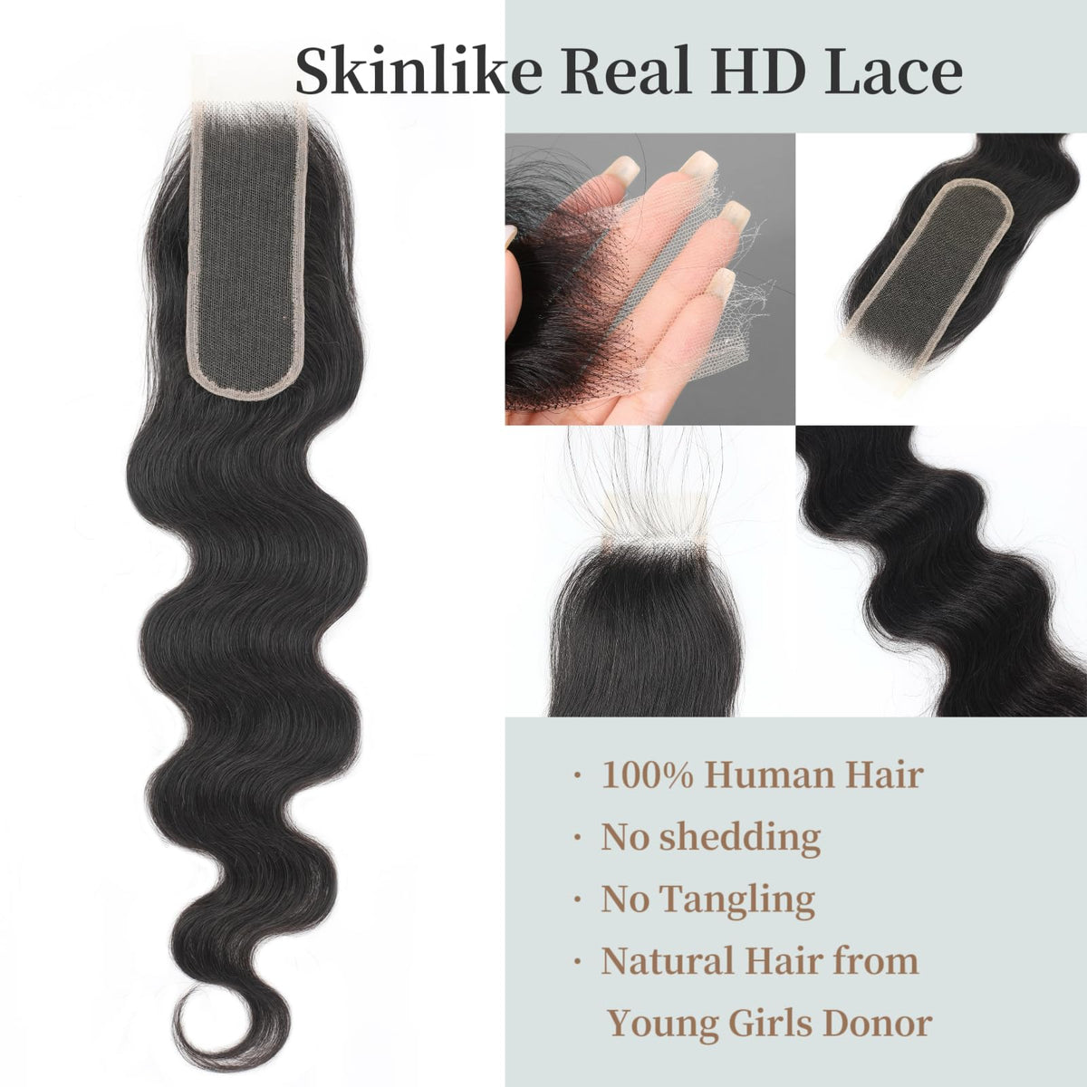 VYCRAVE Single Knot Natural Hairline with pre-plucked edge for a natural look