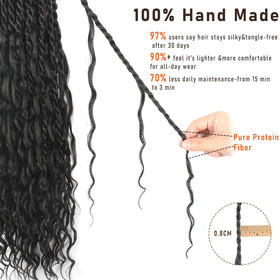 Vynoro twists feature balanced strand thickness for natural fullness