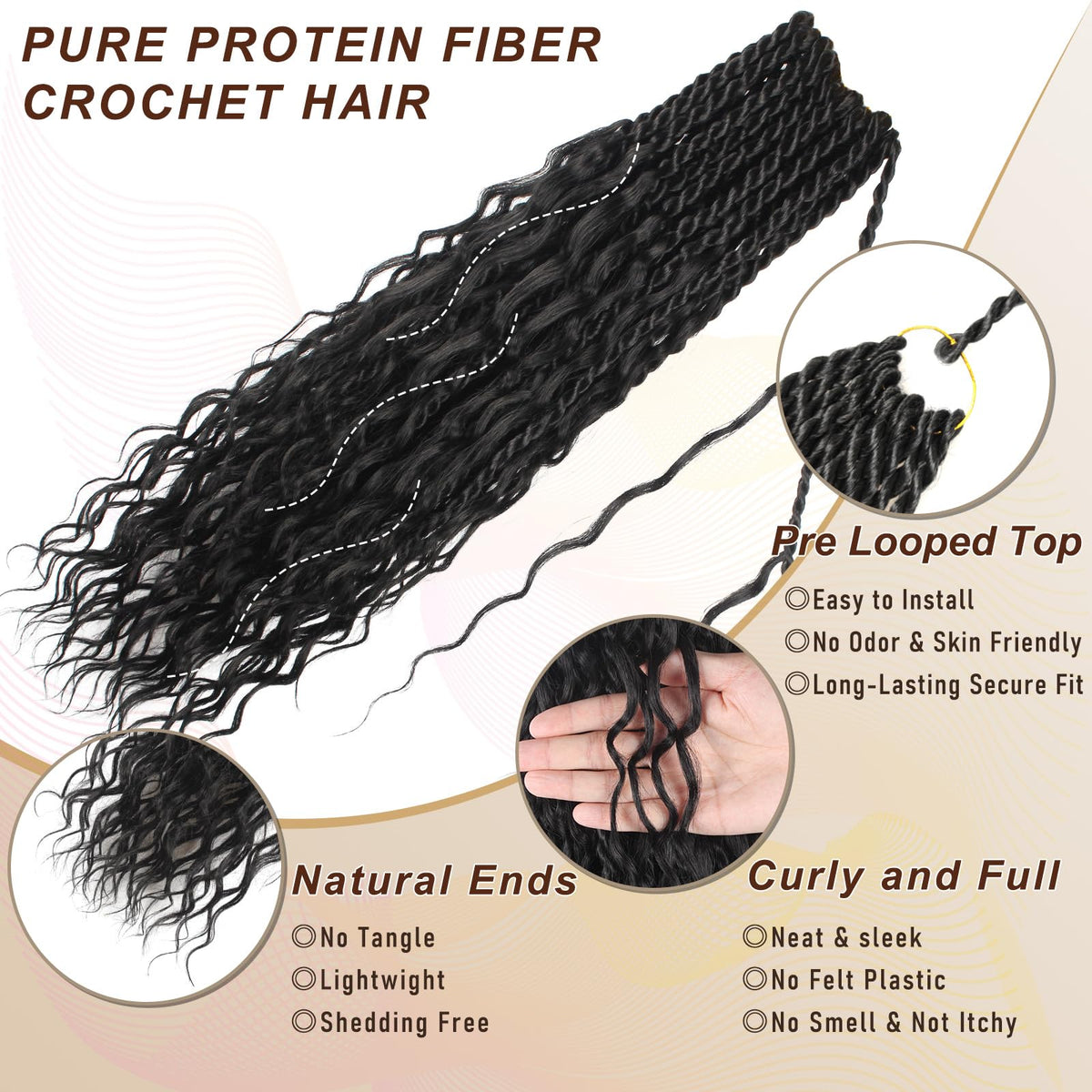 Vynoro curly ends highlight tangle resistance and defined shape