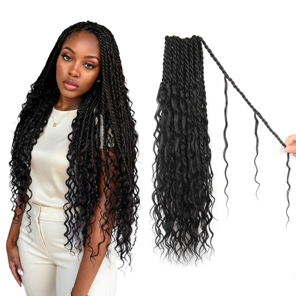 Vynoro 24in Senegalese twist crochet hair shows soft fiber blend for natural look
