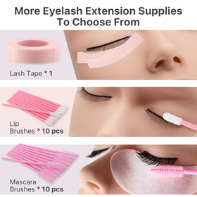 Vznffur lash kit mannequin head detailed close-up for realistic training.