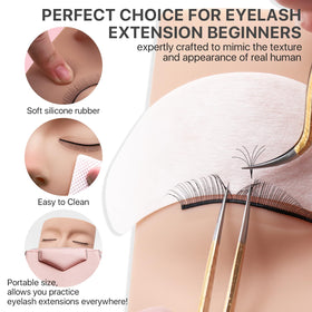 Vznffur lash kit tweezers close-up for precise lash placement practice.