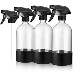 VZZNN 16oz glass spray bottle with silicone sleeve for safe, even misting.