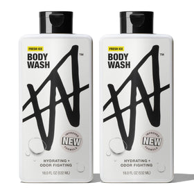 W By Jake Paul body wash bottle pouring shows crisp scent and cleansing action