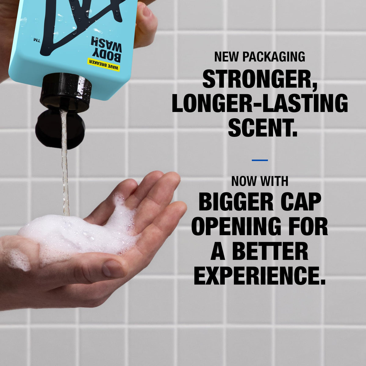 W Jake Paul body wash made in the USA tag on bottle signals quality.
