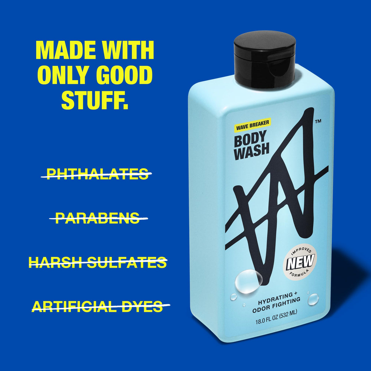 W Jake Paul body wash rich lather closeup highlights cleansing power and suds.