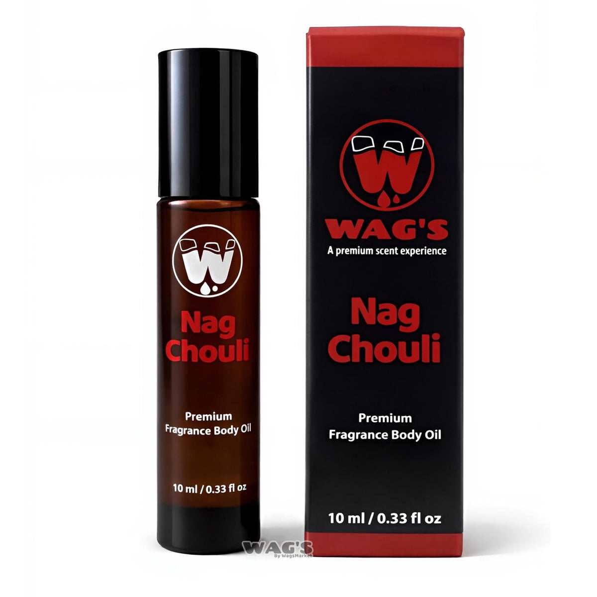 WagsMarket Nag Chouli roll-on bottle for on-the-go scent touch-ups.