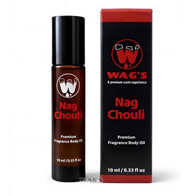 WagsMarket Nag Chouli roll-on bottle for on-the-go scent touch-ups.