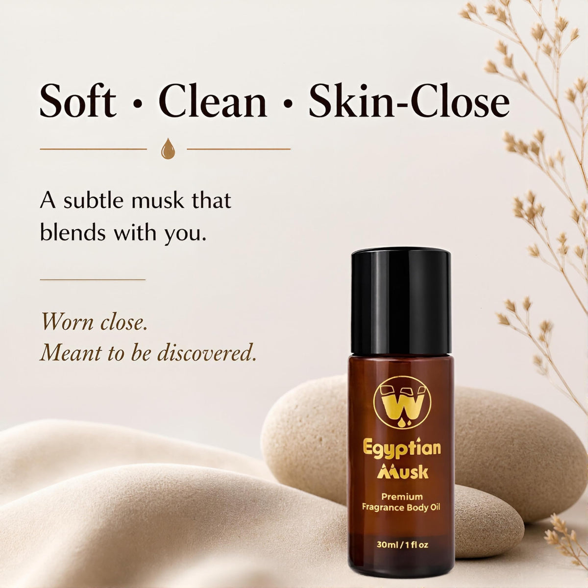 WagsMarket Egyptian Musk Oil glass bottle preserves scent and quality.