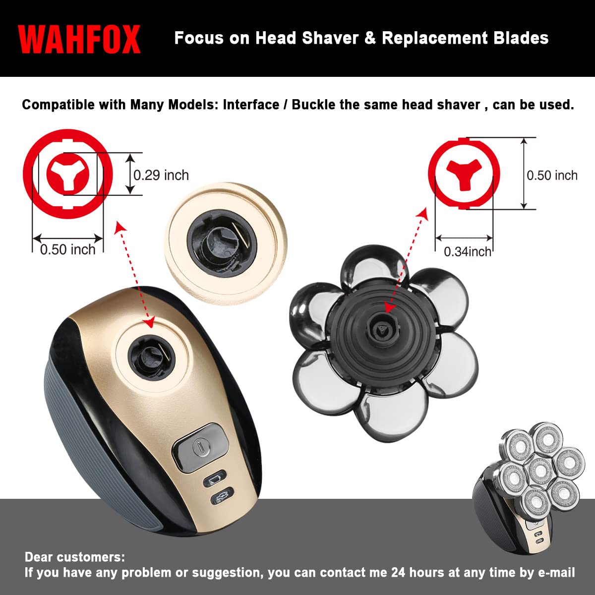 WAHFOX 7D floating heads adapt to facial contours for closer, comfortable shaving.
