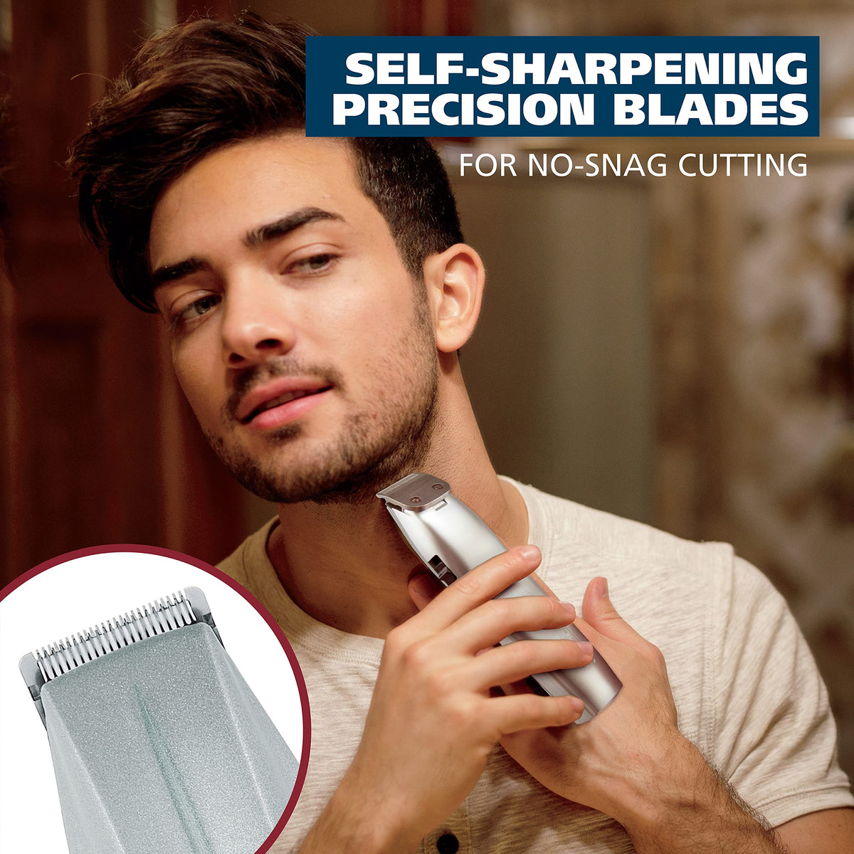 Wahl Beard Trimmer side view with ergonomic grip for comfort