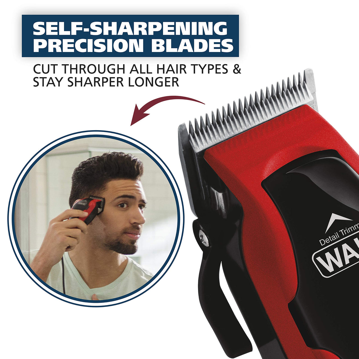 Guard range 1/16 inch to 1 inch enables versatile fades.