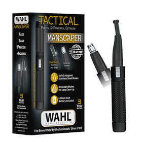 Wahl Manscaper front view with rugged all-metal body for on-the-go grooming
