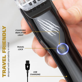 Wahl Manscaper Grizzly LED indicators show charging status at a glance