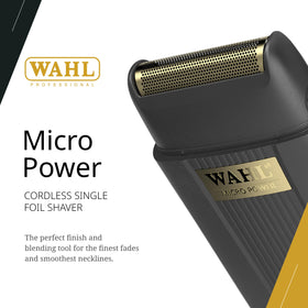 Wahl Micro Power Shaver foil close-up highlights ultra-close cut.