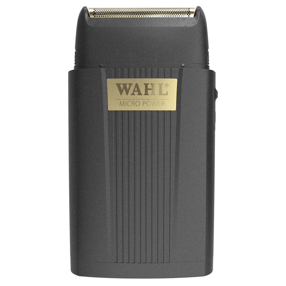 Wahl Micro Power Shaver front angle shows precise finishing edge.