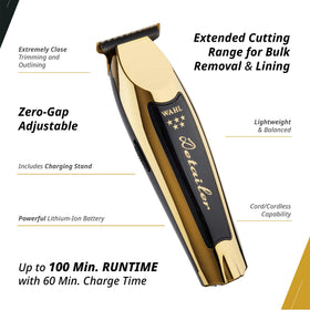 Wahl Professional 5 Star Gold Detailer close-up on ultra-close T-blade for detailing