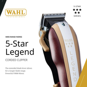 Wahl Professional 5 Star Legend clipper side view showing compact, balanced design for comfortable use