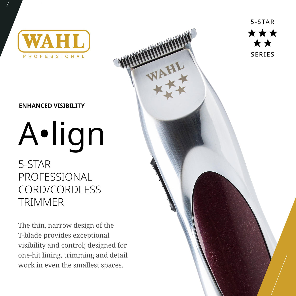 Wahl Align Trimmer battery indicator highlighting long cordless runtime.