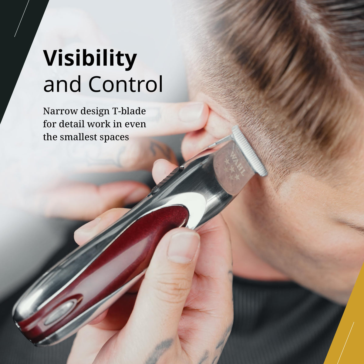 Ergonomic grip of Wahl Align Trimmer for comfortable extended sessions.