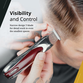 Ergonomic grip of Wahl Align Trimmer for comfortable extended sessions.