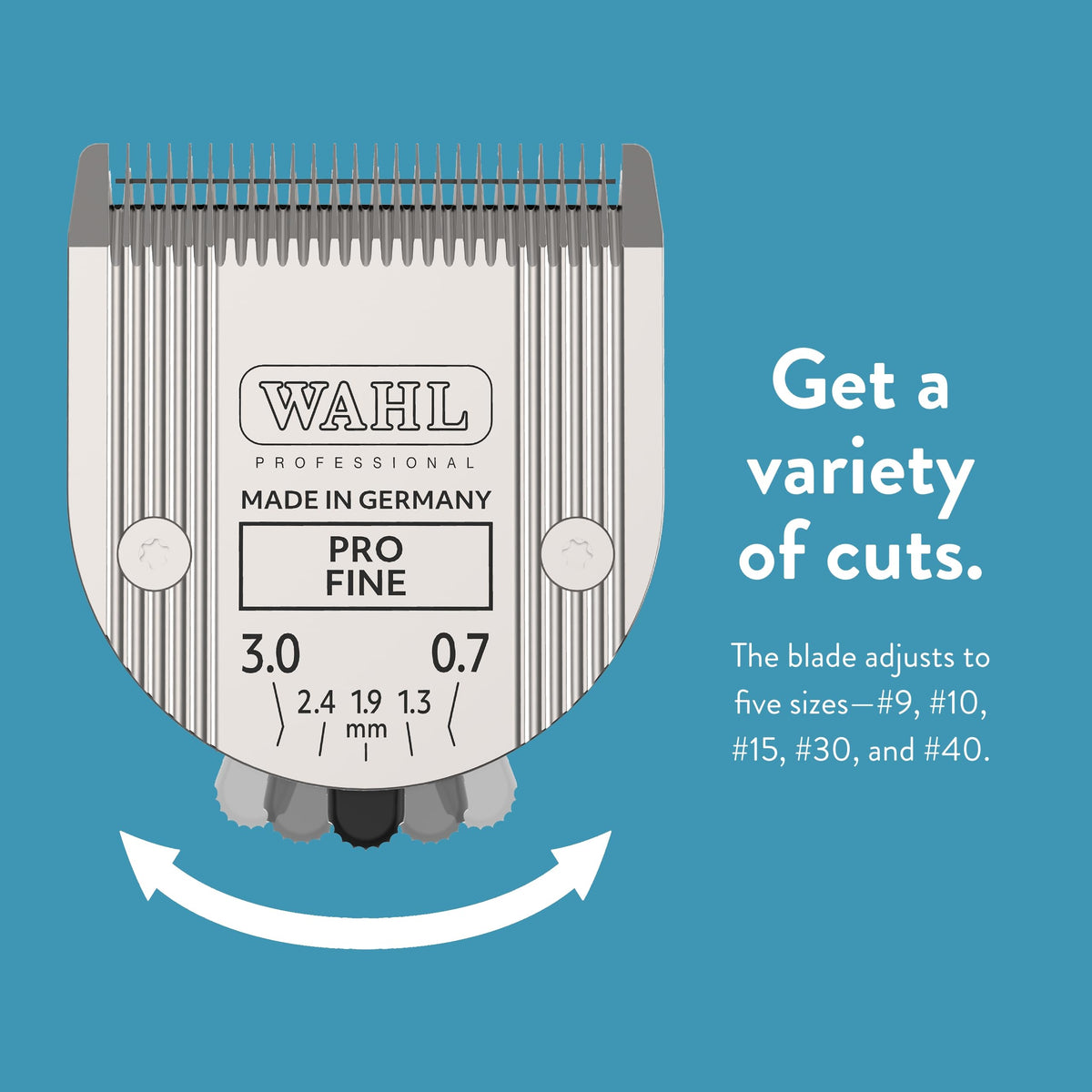 Blade sizes 9 10 15 30 40 for varied trims with Wahl