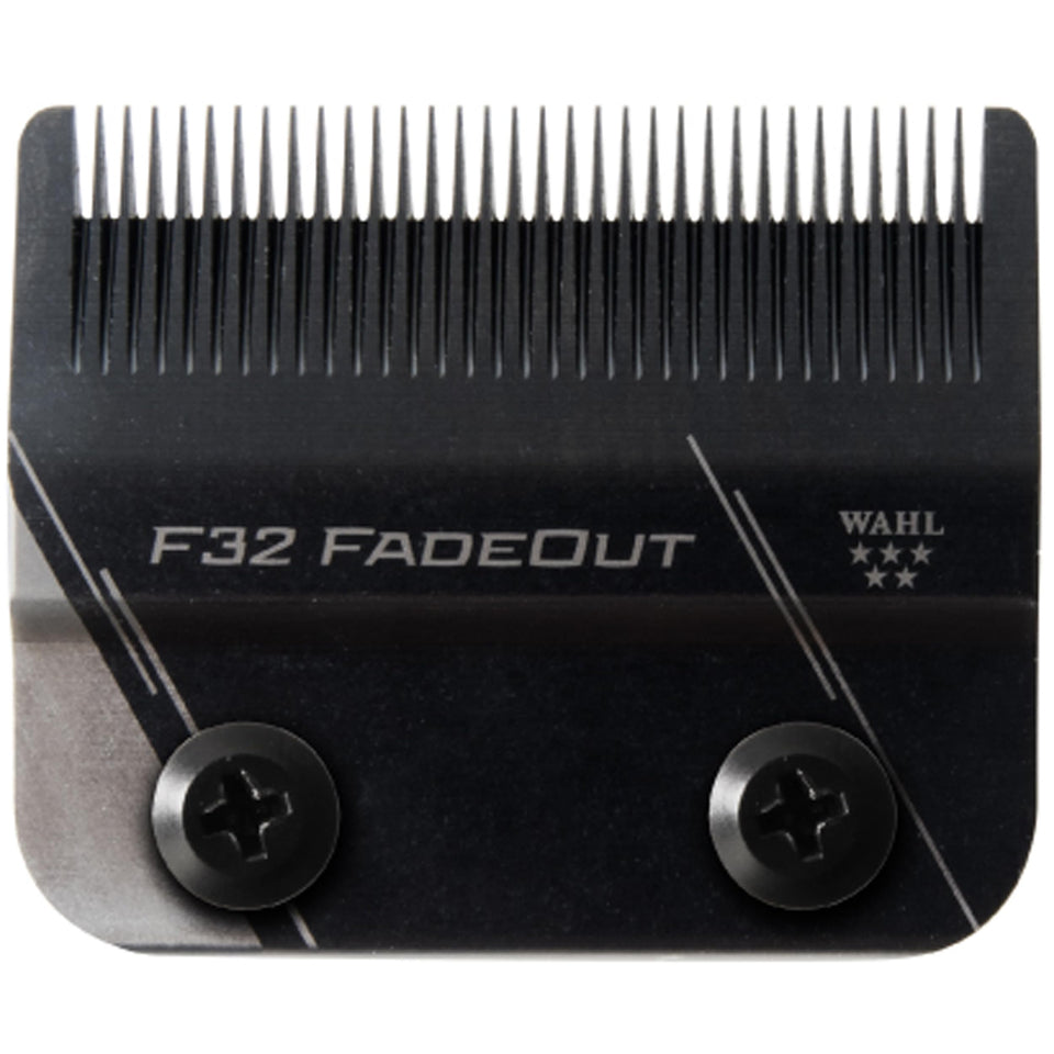 Wahl Professional F32 FadeOut blade closeup shows precision teeth for smooth, close cuts.
