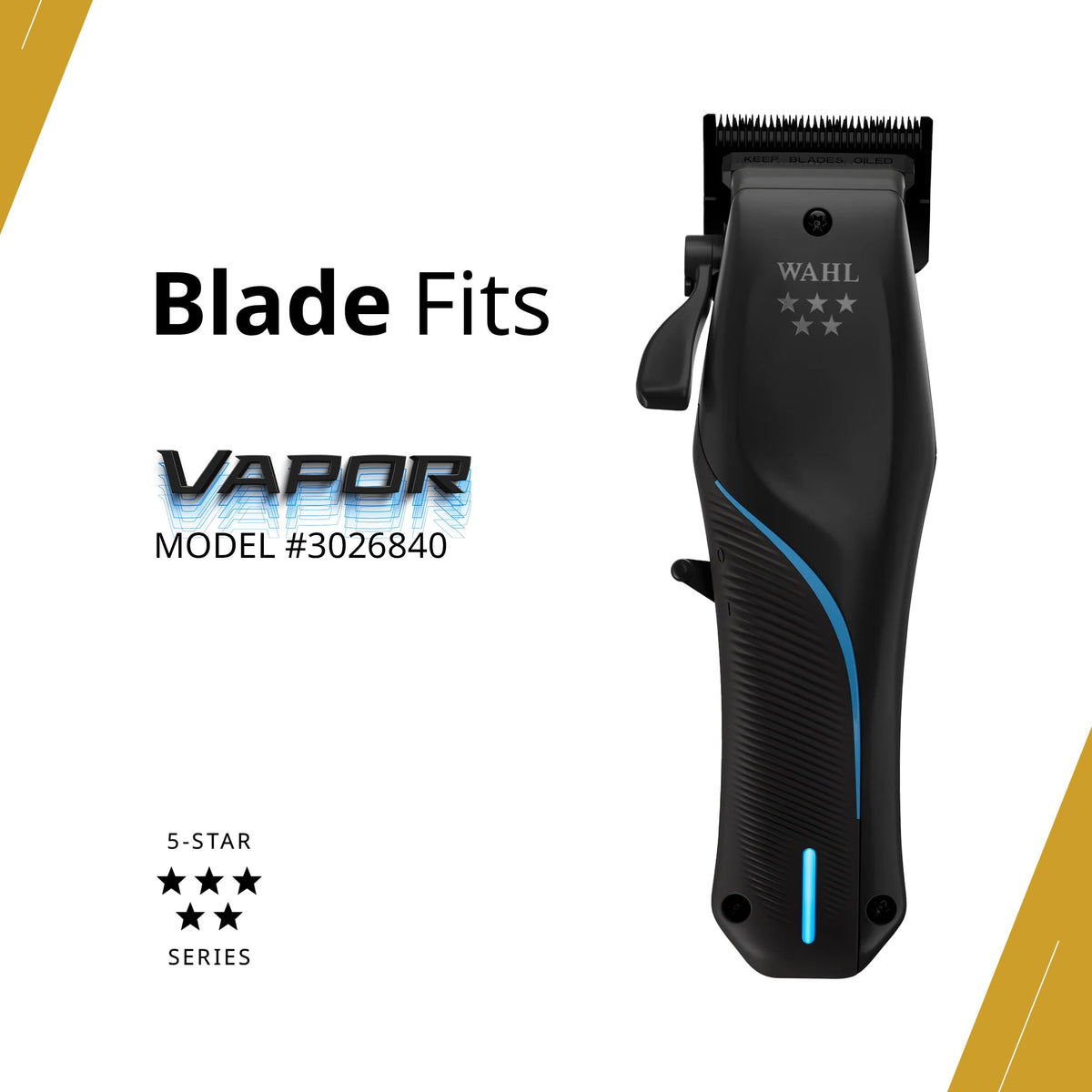 Wahl Professional F32 FadeOut blade compatibility confirms seamless use with Vapor clipper.