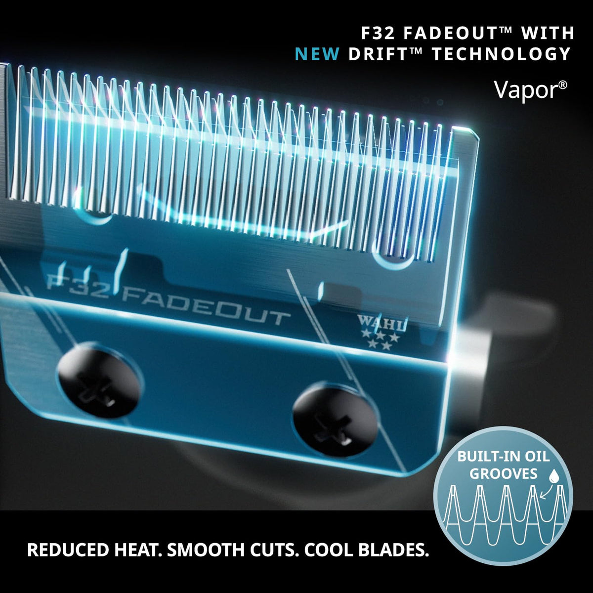 Wahl Professional F32 FadeOut blade zero-gap focuses ultra-close fades with precise alignment.