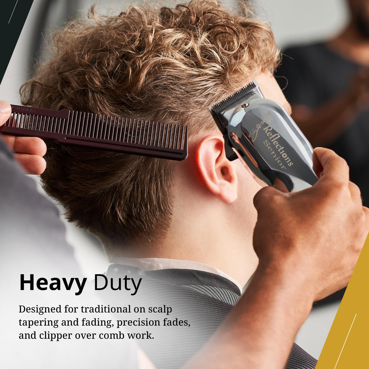 Zero-overlap blades enable precise fades and blends with the Reflections Senior Clipper.