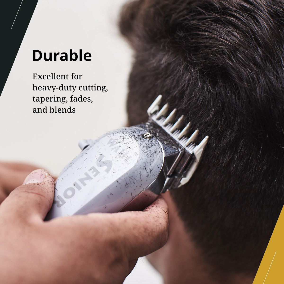 Wahl Senior Clipper includes three attachment guides for precise trimming.