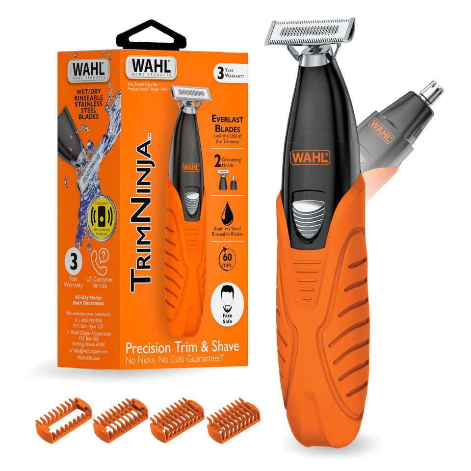 Wahl TrimNinja double-sided shaver for smooth facial grooming and edging.