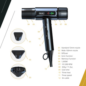 Wahl Vanquish attachments snap on securely for versatile styling.