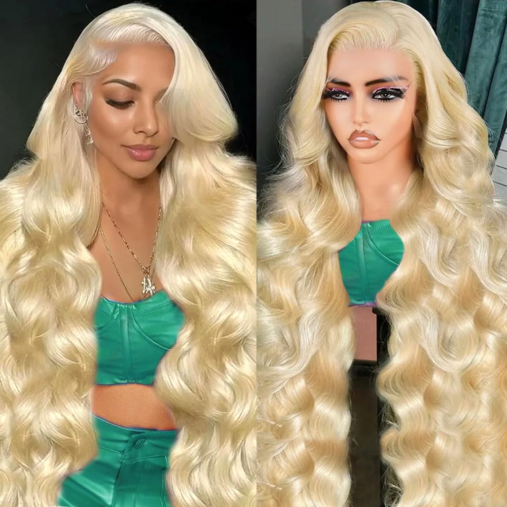 Waimro 30 inch 613 lace front wig closeup showing natural density and shine