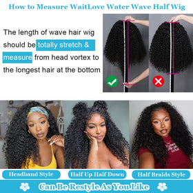 WaitLove glueless headband wig enables quick, secure wear without glue.