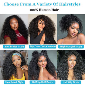WaitLove multi-style half wig supports braids, ponytails, and half-up looks.