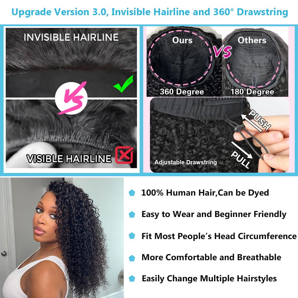 WaitLove visible hairline half wig for a natural look.
