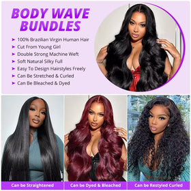 WAITWO body wave bundles double weft close-up highlighting sturdy construction