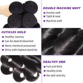 WAITWO Brazilian hair natural black color ready for dye and customization