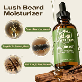 Waking Forest vitamin E and oils soothe skin under the beard during application.